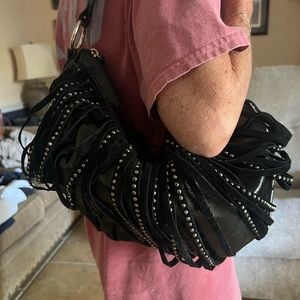 Never used black with silver rhinestone shoulder bag! Great condition